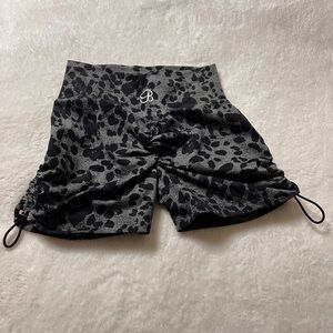 Bombshell Sportswear Black & Gray Leopard print Shorts